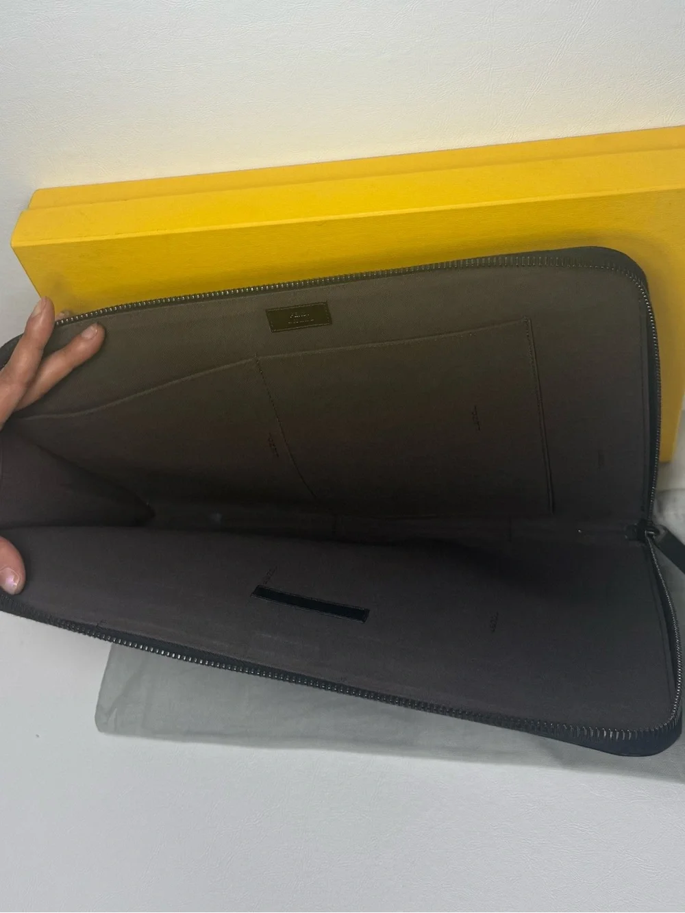 Fendi Pequin Coated Canvas Laptop Case
